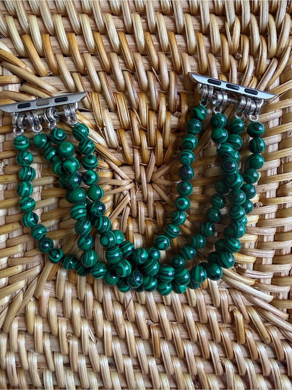 NWOT Green Beaded Multi-Strand Apple Watch Bracelet